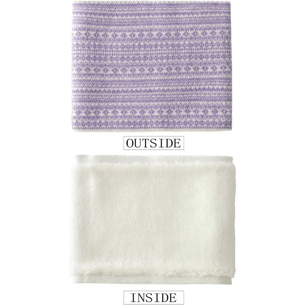 Men's Light Purple Winter Ski Neck Gaiter Face Scarf Fleece Windproof Scarves